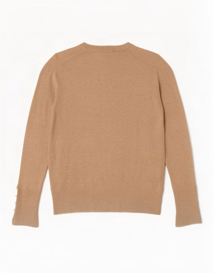 Zara Damen-Pullover mit Rundhalsausschnitt, Gr. 12, Mittelbeige