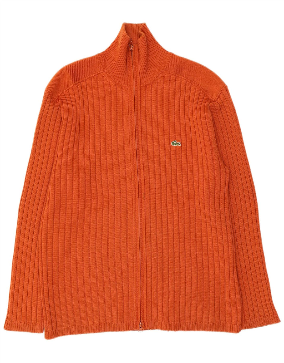 LACOSTE Herren Strickjacke Größe 7 2XL Orange Wolle