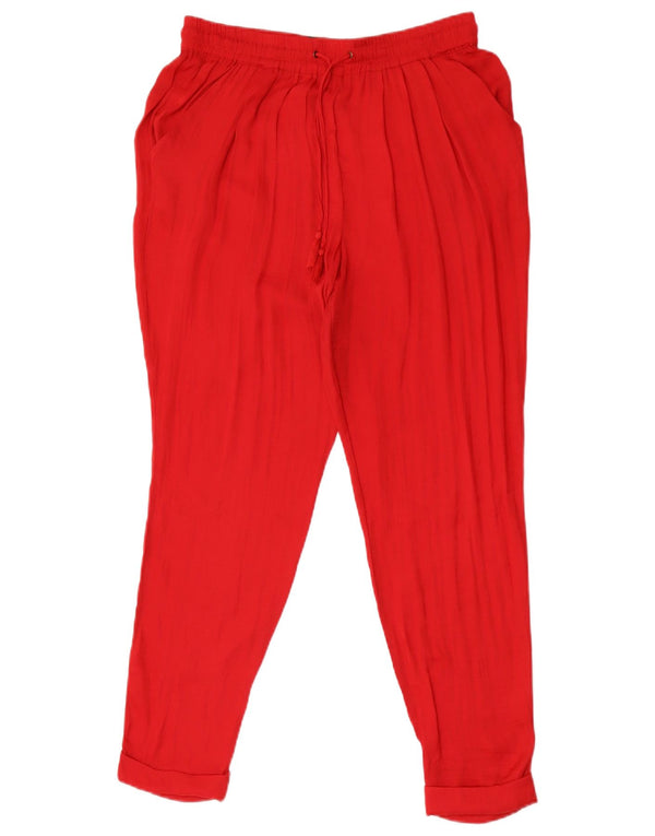 Zara Damen Trafaluc verkürzte Hose UK 12 Medium W28 L26 Rot