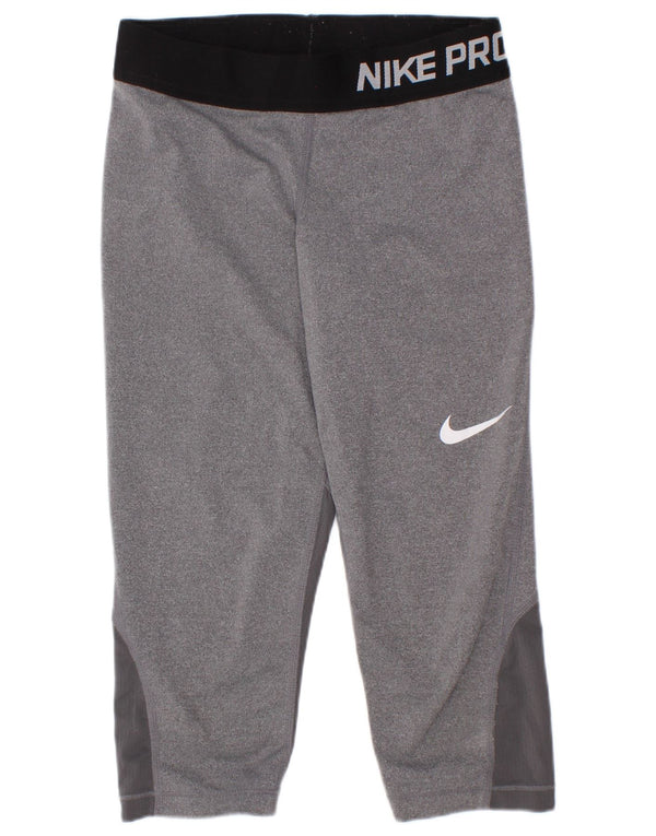 Nike Dri Fit Grafik-Leggings für Mädchen, 8–9 Jahre, Größe S, Grau, Farbblock