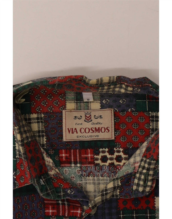 Vintage Mens Regular Fit Shirt Medium Mehrfarbig Patchwork