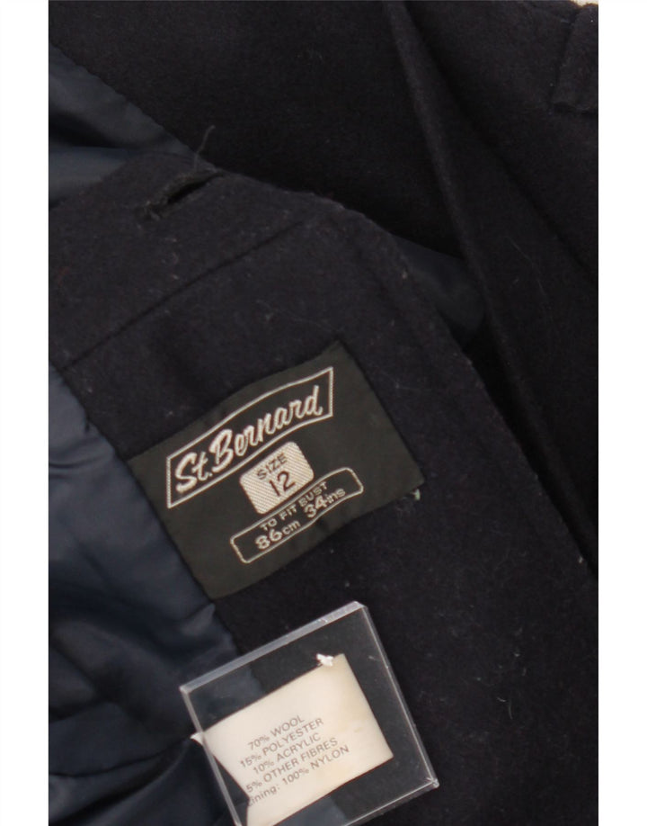 ST. BERNARD Womens Military Double Breasted Coat US 12 Large Navy Blue Vintage St. Bernard and Second-Hand St. Bernard from Messina Hembry 