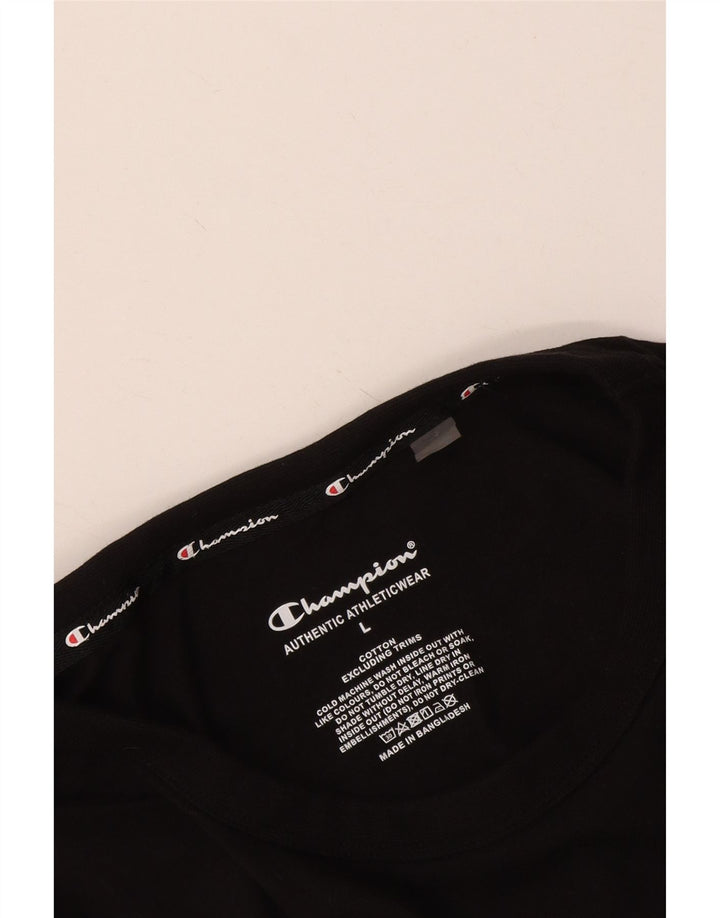 Champion Herren-T-Shirt mit Grafik, groß, aus schwarzer Baumwolle