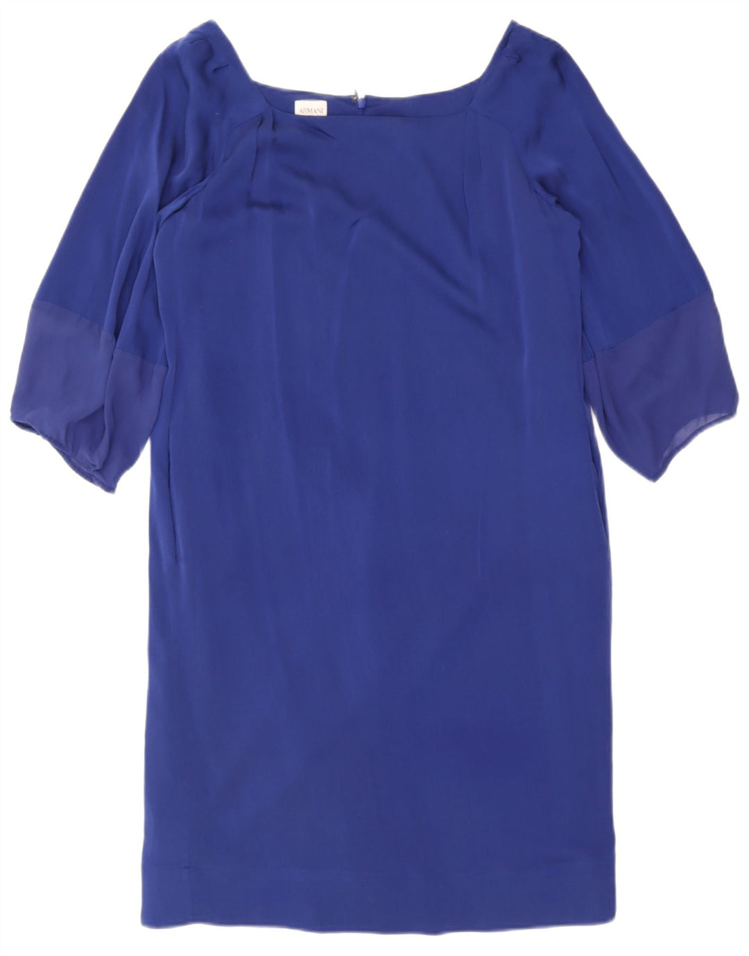 Armani Collezioni Damen Etuikleid mit 3/4-Ärmeln IT 44 Mittelblau