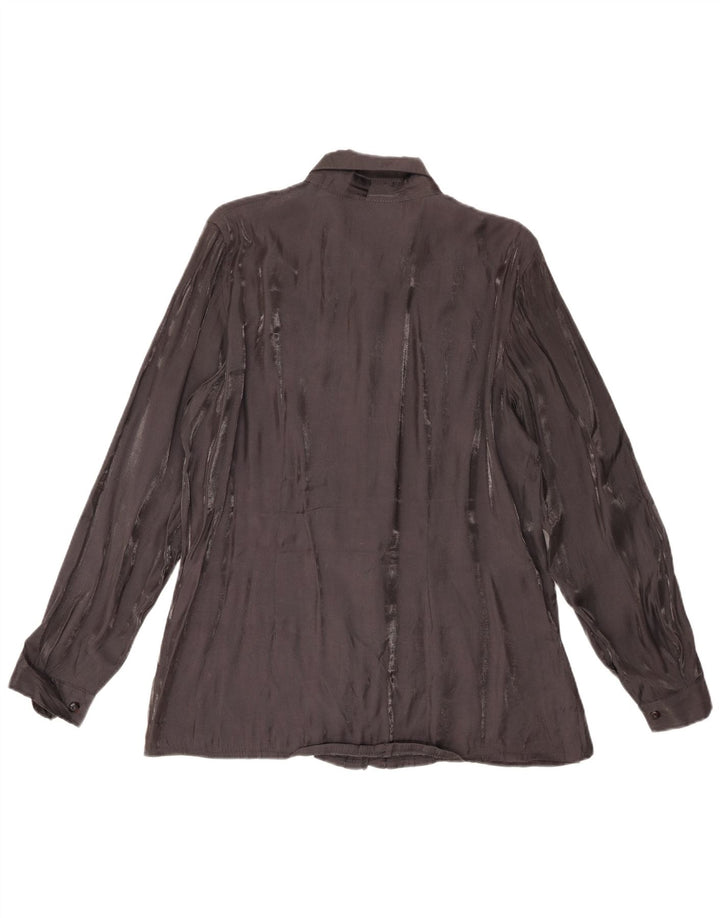 Vintage Damen Hemdbluse UK 18 XL Schwarz Viskose