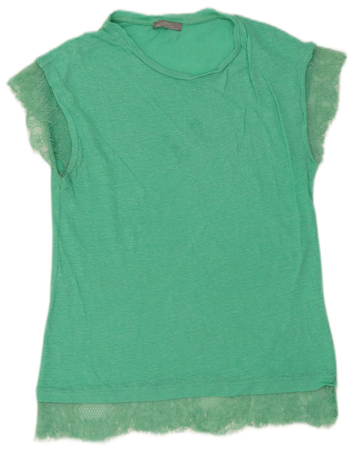 Zara Damen T-Shirt Top UK 10 Small Grün