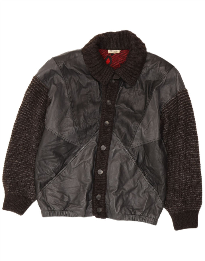 Bizzarro Herren Lederjacke UK 40 Large Schwarz