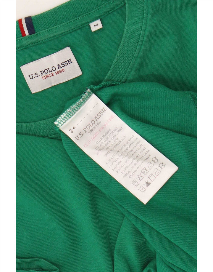 U.S. Polo Assn. Herren-T-Shirt-Oberteil aus mittelgrüner Baumwolle