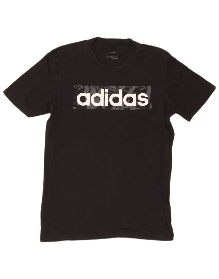 ADIDAS Mens Graphic T-Shirt Top Small Black Cotton