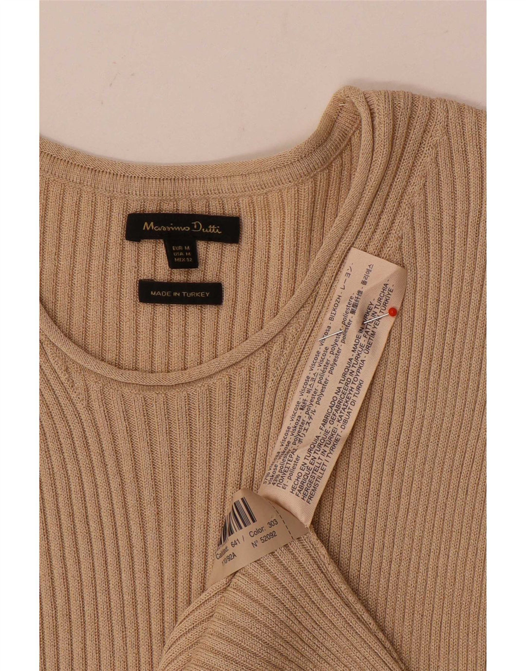 Massimo Dutti Damen Ärmelloses Maxikleid UK 12 Mittelbeige Viskose