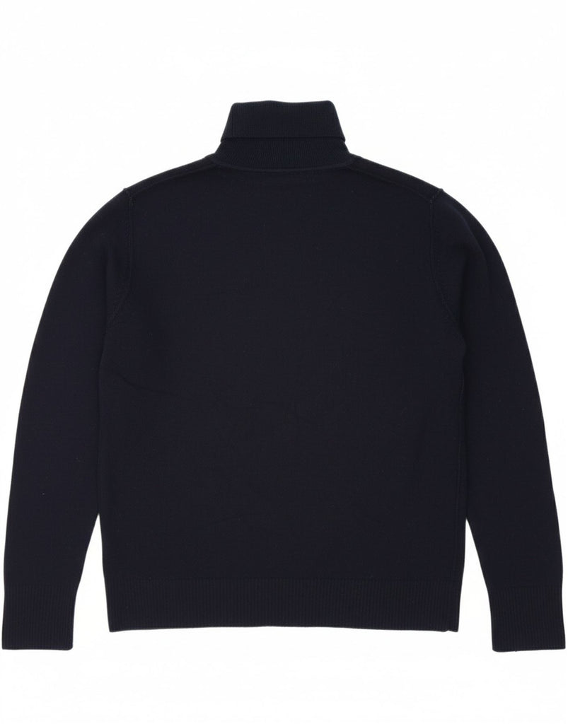 RARE Womens Graphic Roll Neck Jumper Sweater UK 20 2XL Navy Blue Wool Vintage Rare and Second-Hand Rare from Messina Hembry 