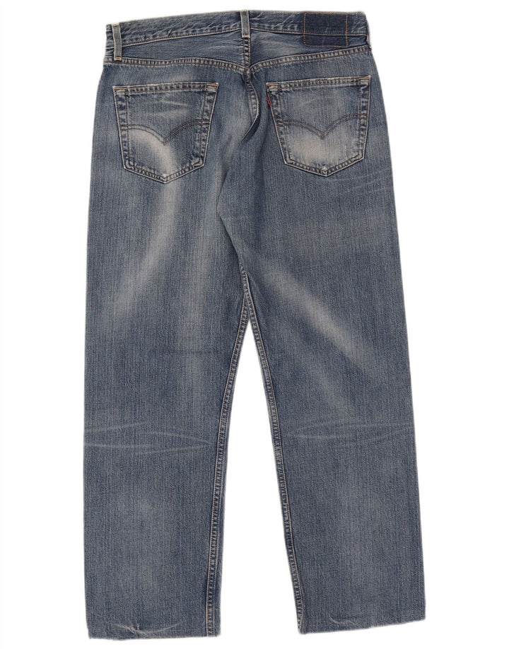 Levi's Herren 501 Distressed Straight Jeans W34 L27 Blaue Baumwolle
