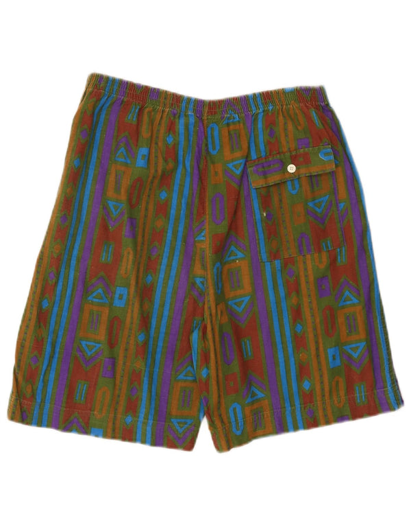 Vintage Herren-Badeshorts, groß, W34, mehrfarbig, geometrisch, Baumwolle, Strand