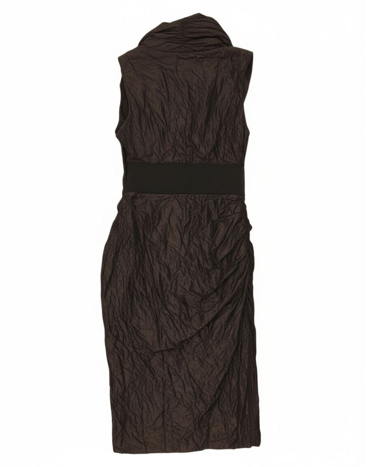 ALL SAINTS Damen Ärmelloses Wickelkleid UK 10 Small Schwarz