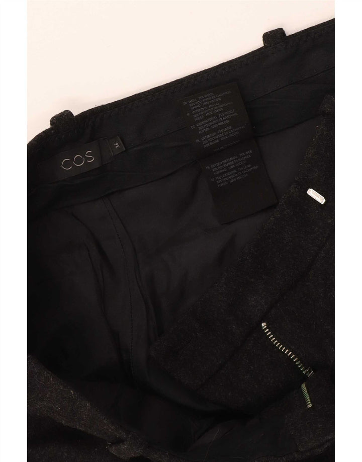 Cos Damen Crop Pegged Anzughose EU 36 Small W30 L25 Schwarze Wolle