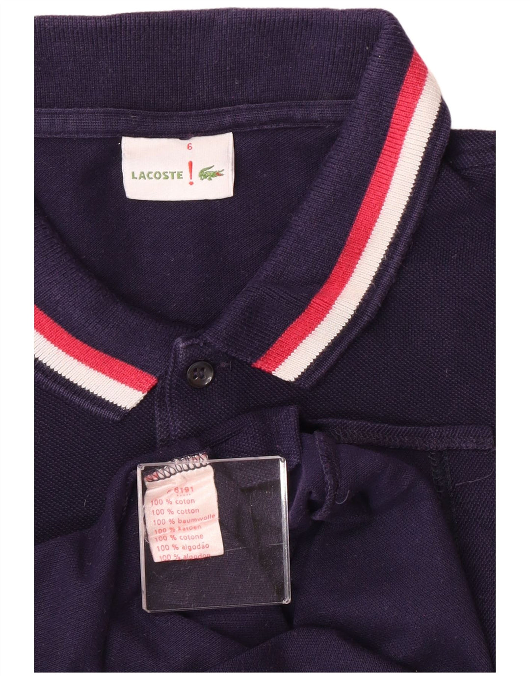 Lacoste Herren Poloshirt Größe 6 XL Lila Baumwolle