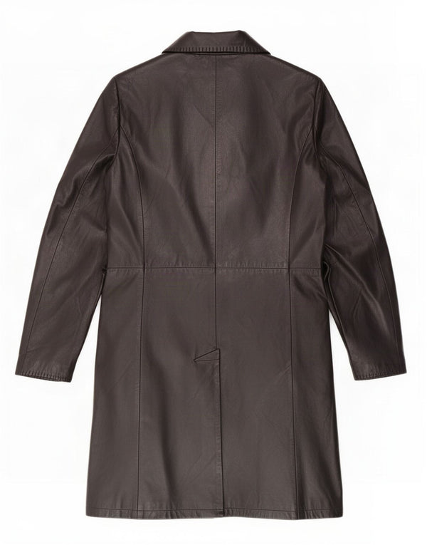 Vintage Damen Ledermantel IT 50 XL Schwarz