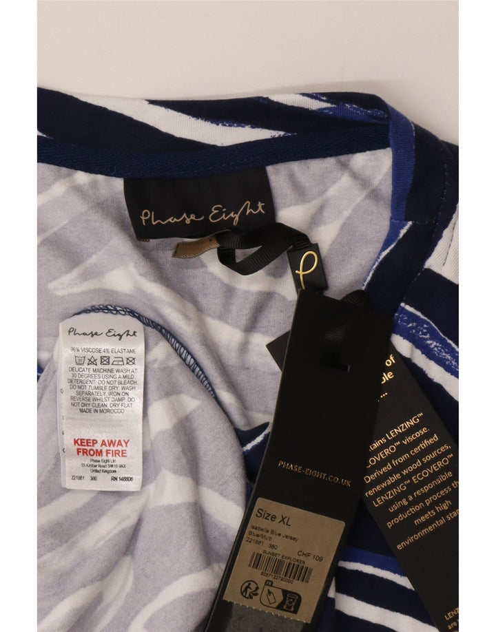 Phase Eight Damen Etuikleid UK 18 XL Blaue geometrische Viskose