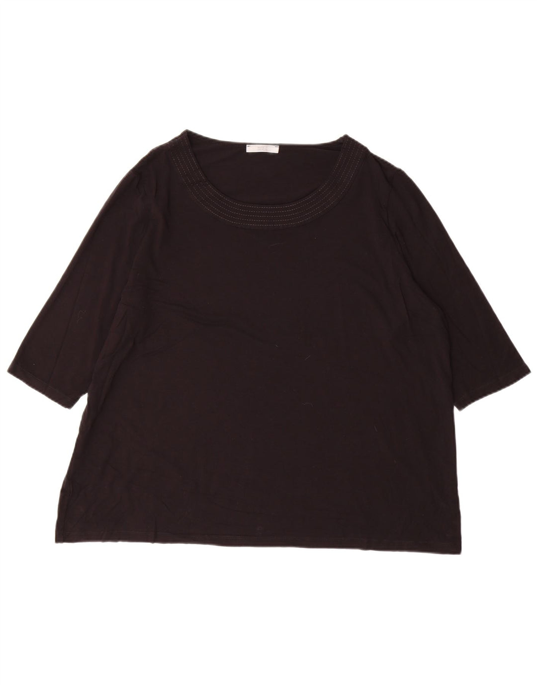 MARKS & SPENCER Womens Top 3/4 Sleeve UK 24 4XL Black Viscose