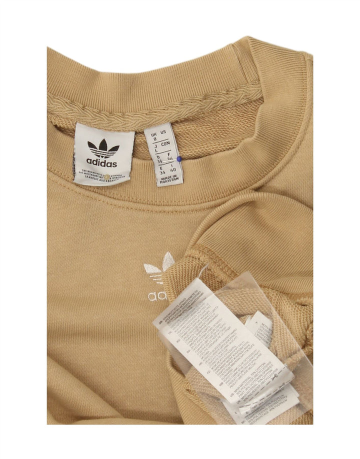 ADIDAS Damen-Sweatshirt in Übergröße, Größe S, Beige, Baumwolle