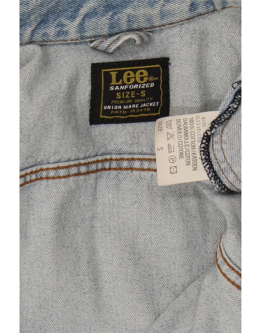 Lee Herren Jeansweste UK 36 Small Blau Baumwolle