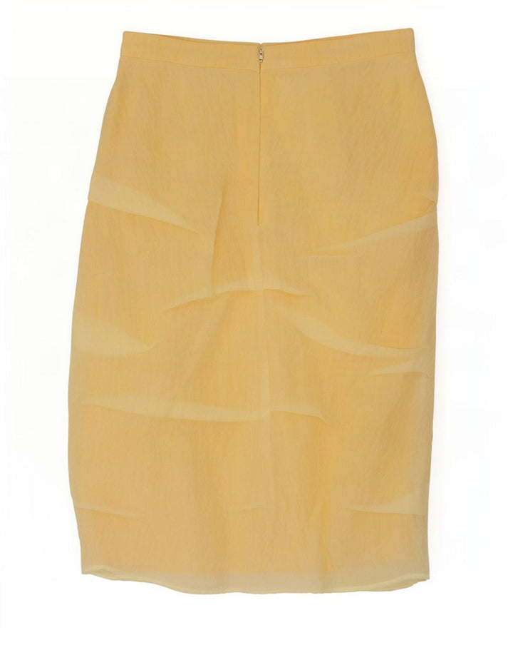 Zara Damen Midirock Small W30 Gelb Polyamid