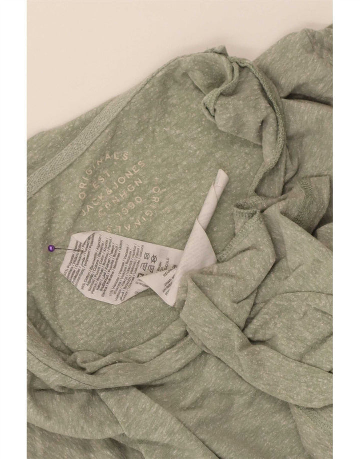 Jack & Jones Herren-T-Shirt-Oberteil, großes, grün meliertes Polyester