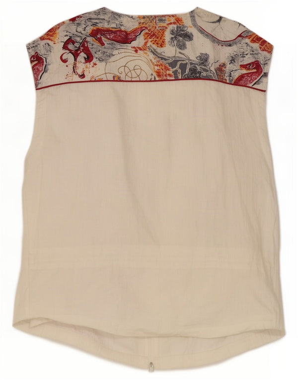 Linea Primero Damen Übergroße Weste UK 14 Medium Off White Nylon
