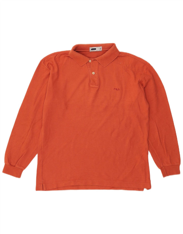Fila Herren Langarm-Poloshirt IT 48 Mittelorange