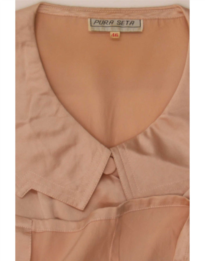 Vintage Damen Hemdbluse IT 46 Große rosa Seide