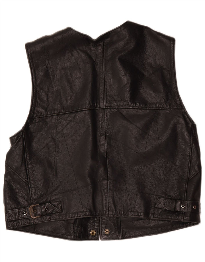 Vintage Herren Motorrad Lederweste Großes schwarzes Leder