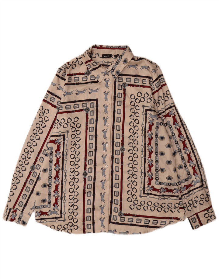 Marella Womens EMME Shirt UK 12 Medium Beige Geometrisch Polyester