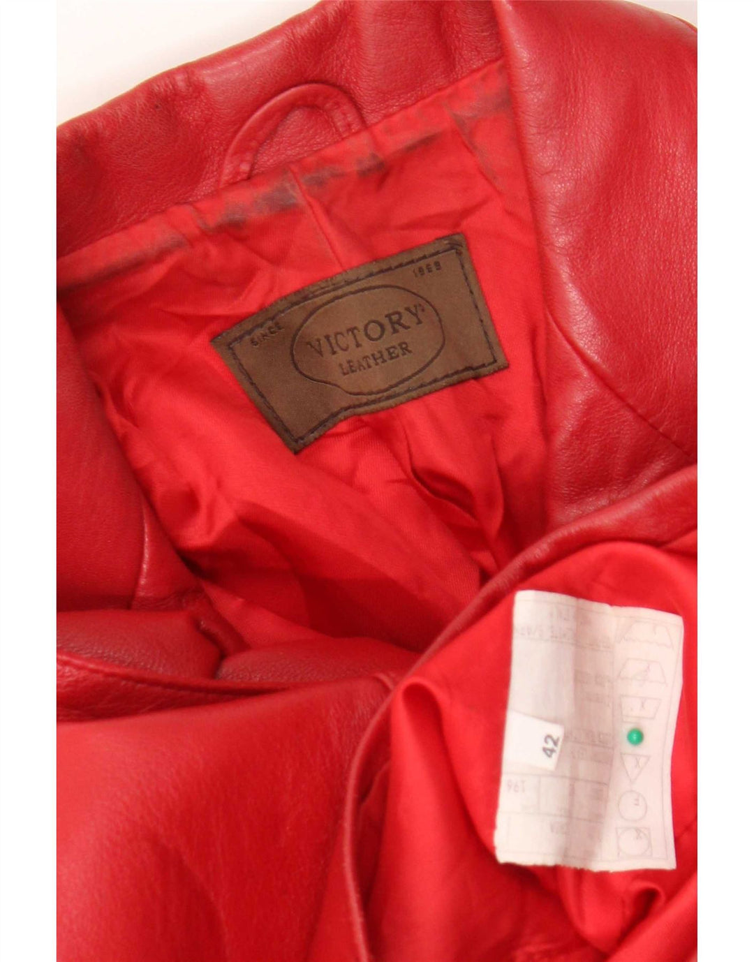 Victory Damen 3-Knopf-Lederblazer IT 42 Mittelrot