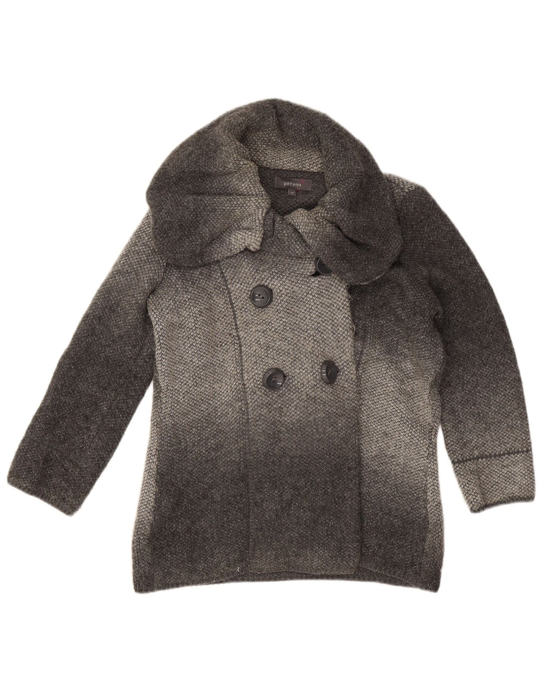 Marks & Spencer Damen Übergroßer Pea Coat UK 10 Small Graues Acryl