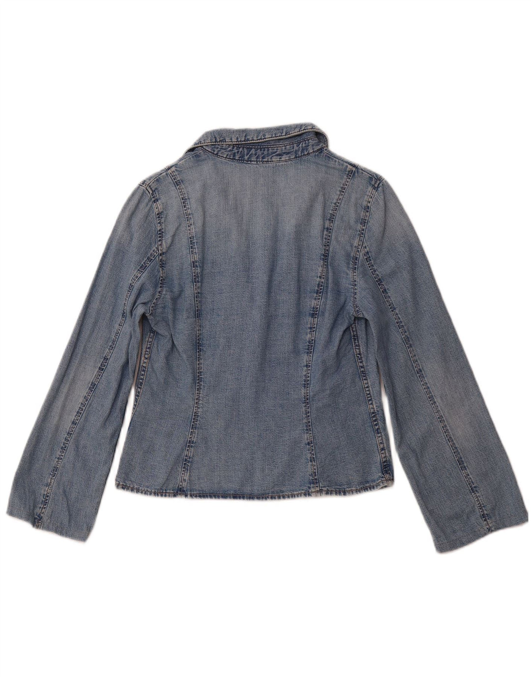 ZARA Womens Denim Cardigan Top UK 12 Medium Blue