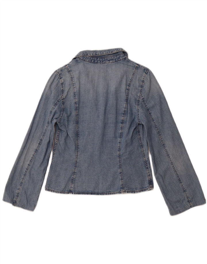 ZARA Womens Denim Cardigan Top UK 12 Medium Blue