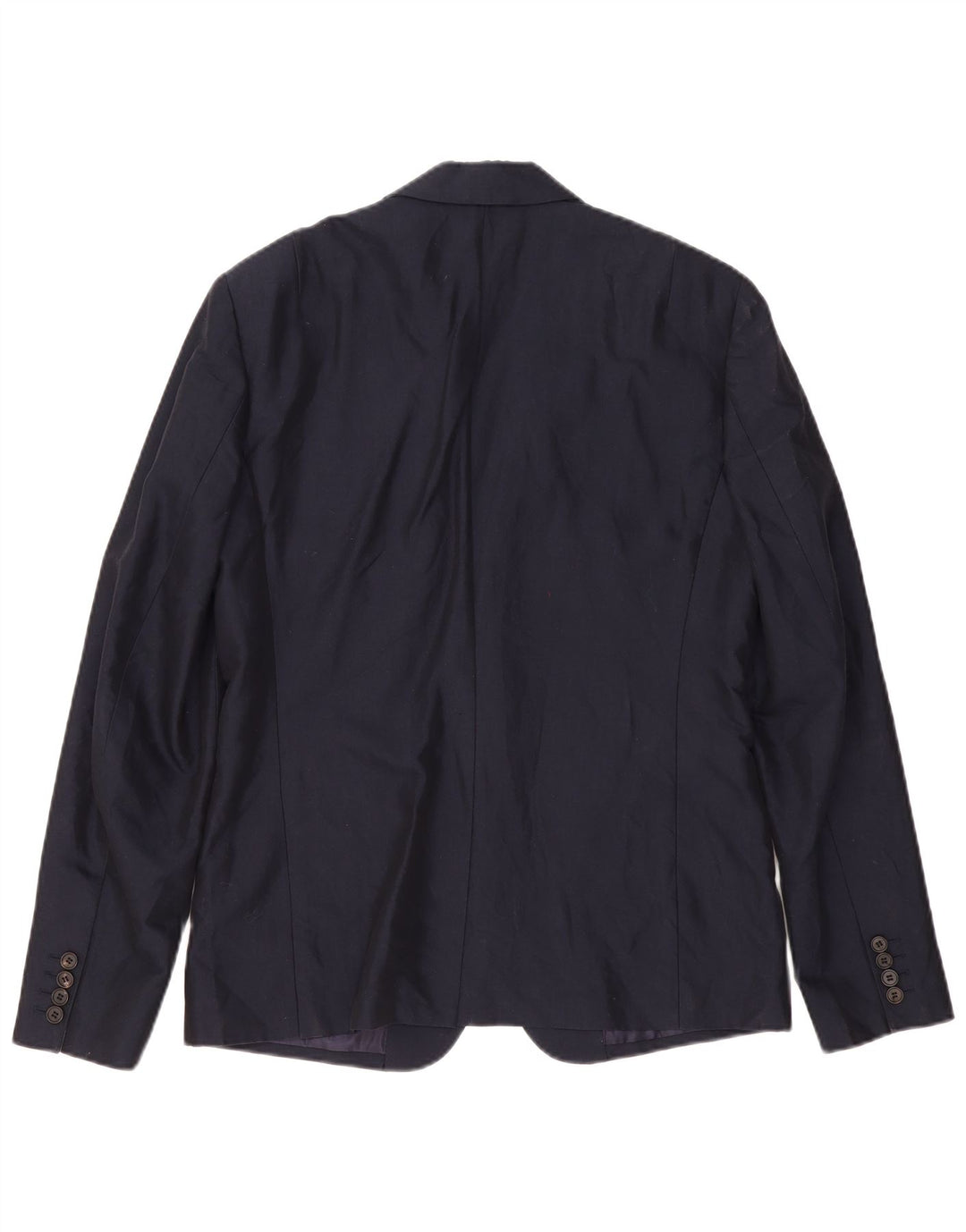 All Saints Herren-Blazer mit 2 Knöpfen, UK 38, mittelmarineblaue Baumwolle