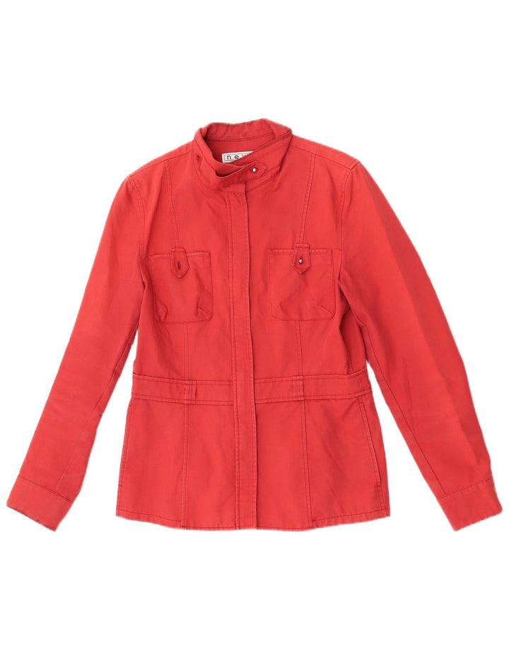 New Penny Womens Utility Jacke UK 10 Small Rote Baumwolle