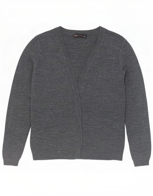 Marks & Spencer Offener Damen-Cardigan-Pullover UK 10 Small Marineblau meliert