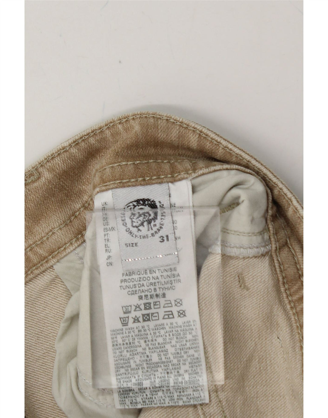 DIESEL Mens Slim Jeans W31 L32 Beige Cotton Vintage Diesel and Second-Hand Diesel from Messina Hembry 