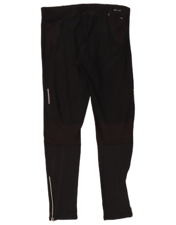 Nike Damen Dri Fit Leggings UK 14 Mittelschwarzes Polyester