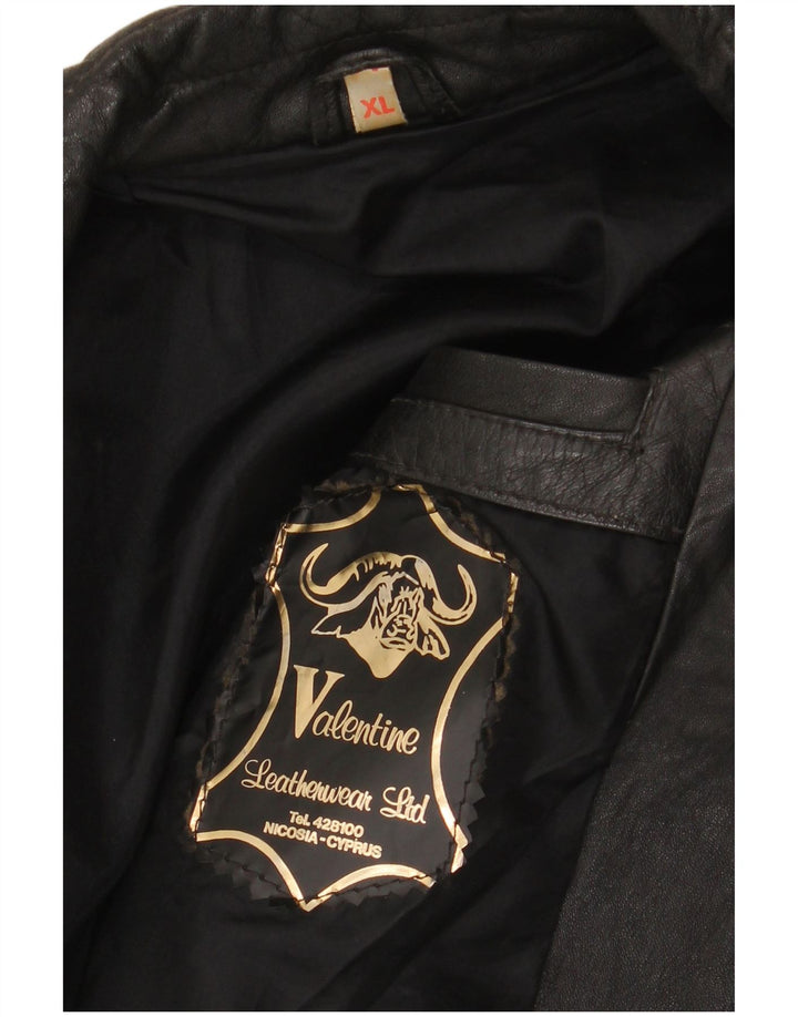 Vintage Herren Valentine Lederjacke UK 42 XL Schwarzes Leder