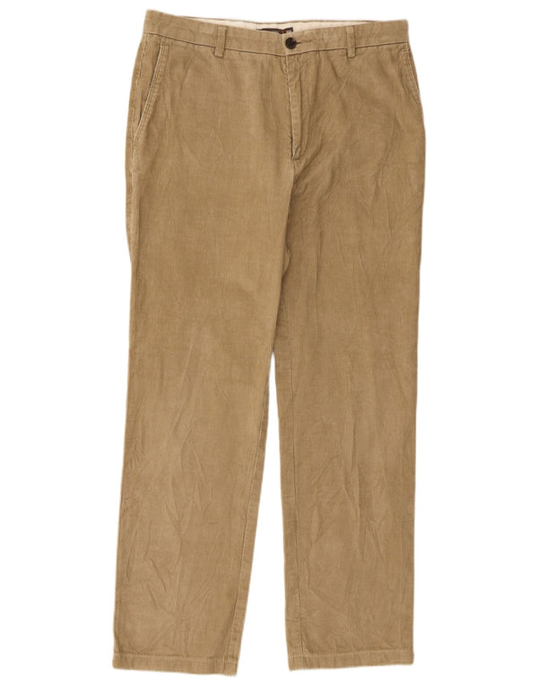 Dockers Mens Straight Corduroy Trousers W32 L29 Beige Cotton