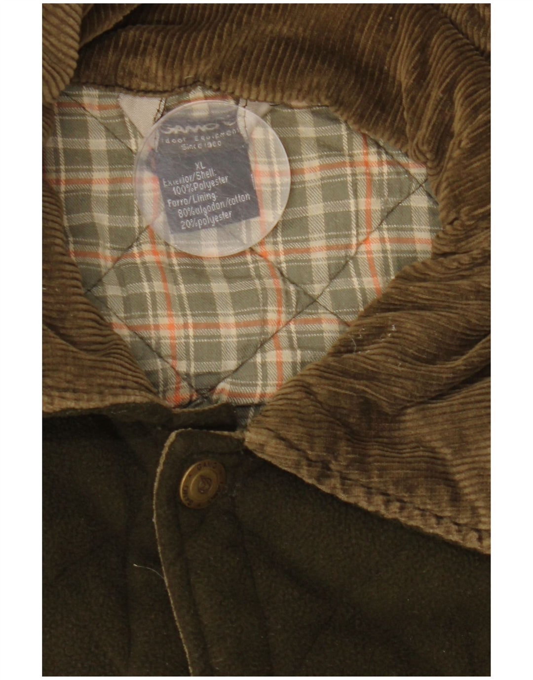 Vintage Herren Fleece Steppjacke UK 42 XL Khaki Polyester