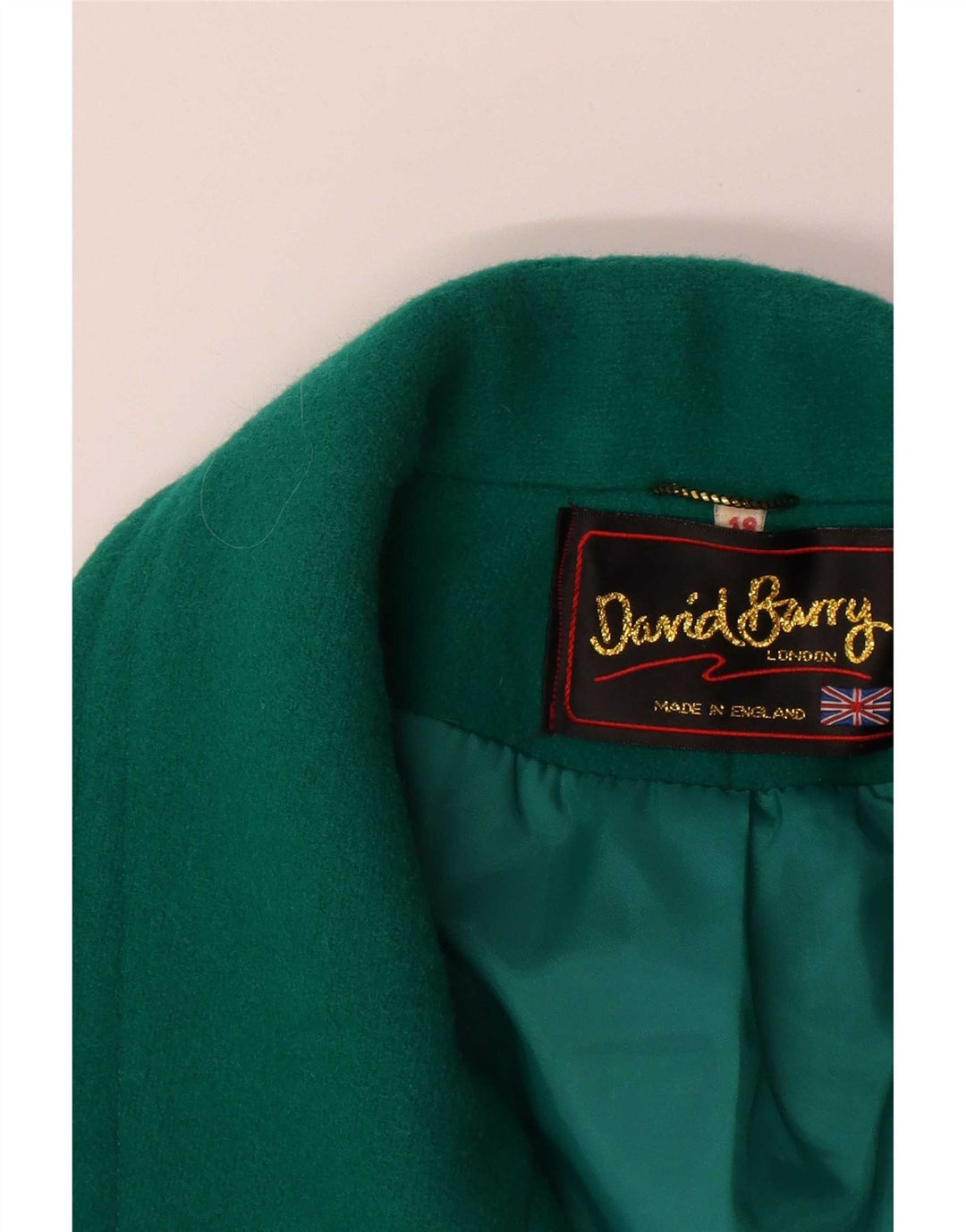 David Barry Damen 3-Knopf-Mantel UK 18 XL Grüne Schurwolle
