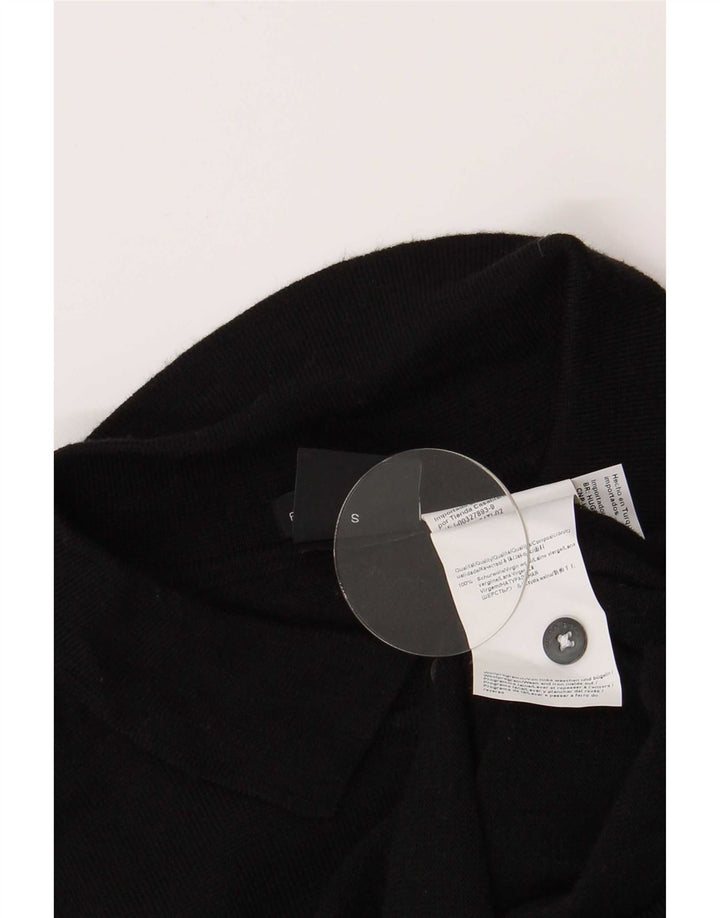 Hugo Boss Herren-Pullover mit Rollkragen, klein, schwarze Schurwolle
