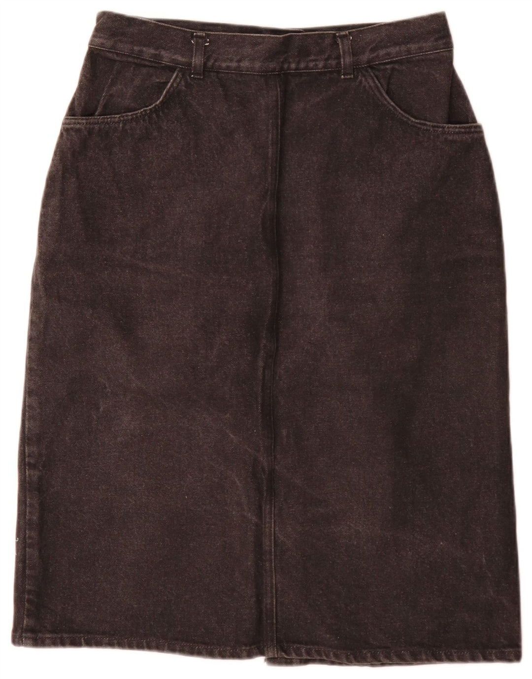 Vintage Damen Jeansrock W28 Mittelgrau geblümt