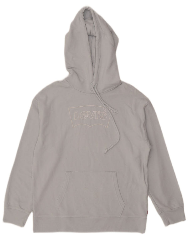 Levi's Damen-Kapuzenpullover mit Grafik, UK 14, mittelblaue Baumwolle