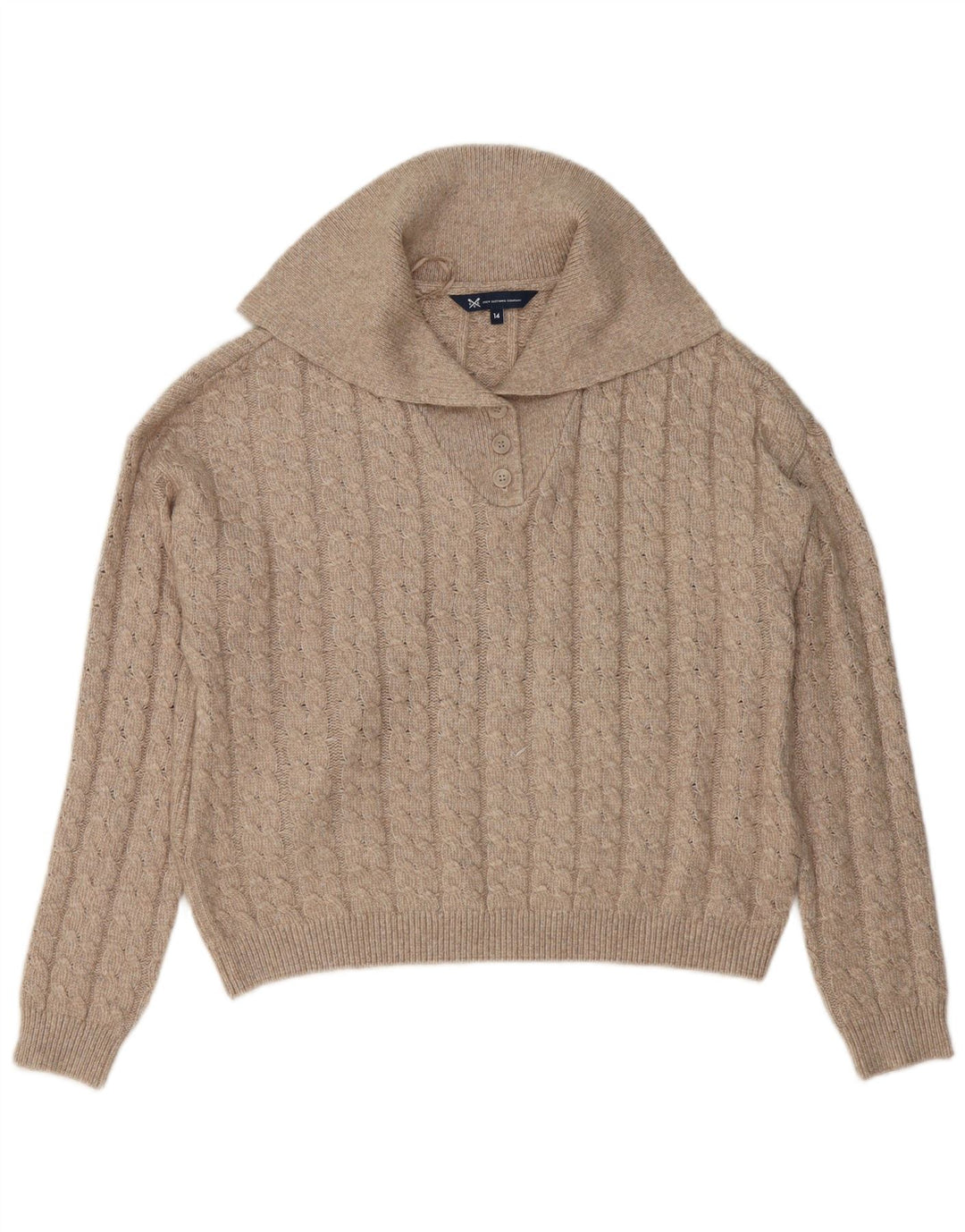 Crew Clothing Damen-Pullover mit Rollkragen, UK 14, mittelbeigefarbenes Polyester