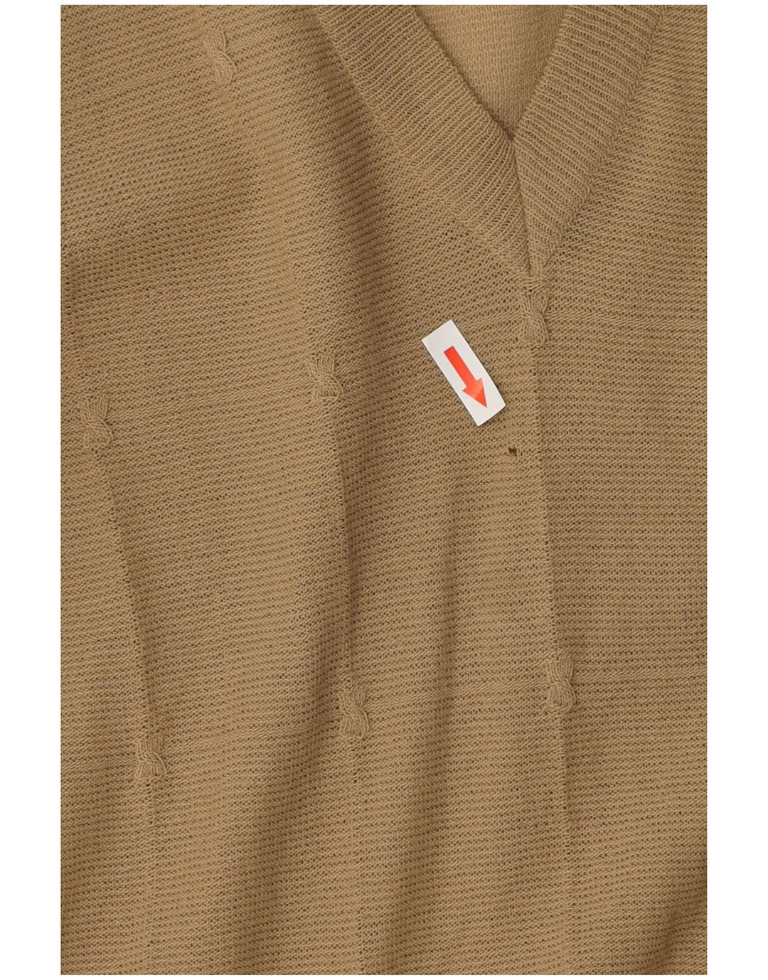 VINTAGE Damen Pullover mit V-Ausschnitt UK 12 Medium Beige